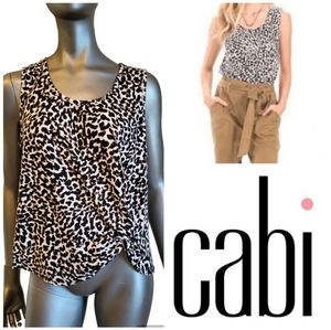 126. CAbi #5759 Animal Print Stretchy Tank Top - Size Medium